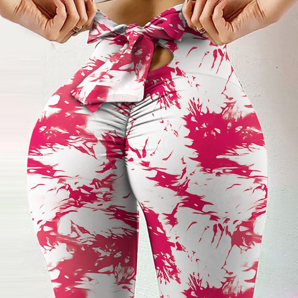 High Waist Sexy Butterfly Printed Leggings Bowknot Yoga Pants Bow Bandage Tights Women Butt Lift Exercise Fitness Yoga Legging