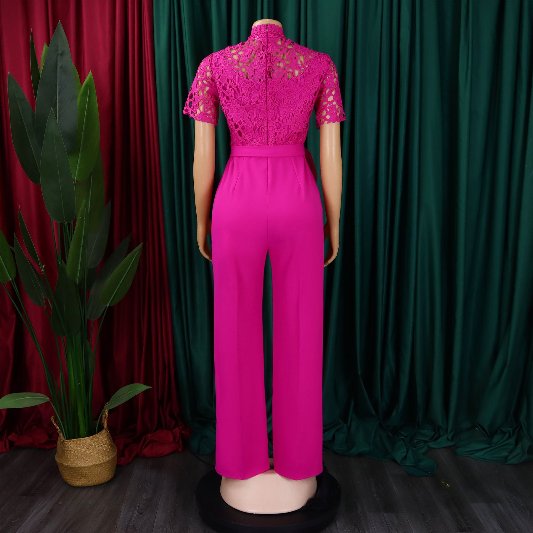 Elegant Pleated Jumpsuits & Rompers for Woman V Neck Ruffles Sleeve Floor Length Luxury Female Birthday Party Overalls Outfits