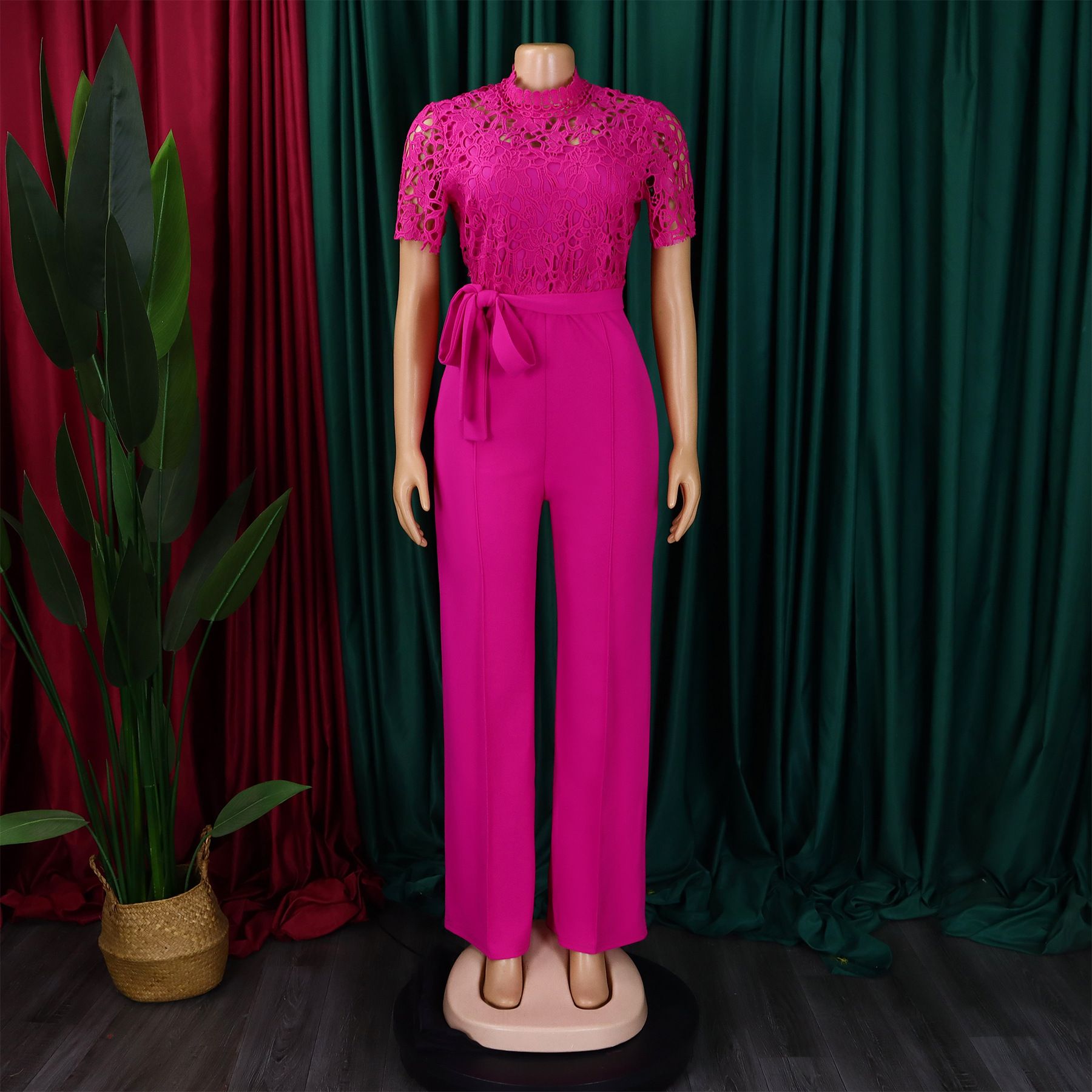 Elegant Pleated Jumpsuits & Rompers for Woman V Neck Ruffles Sleeve Floor Length Luxury Female Birthday Party Overalls Outfits
