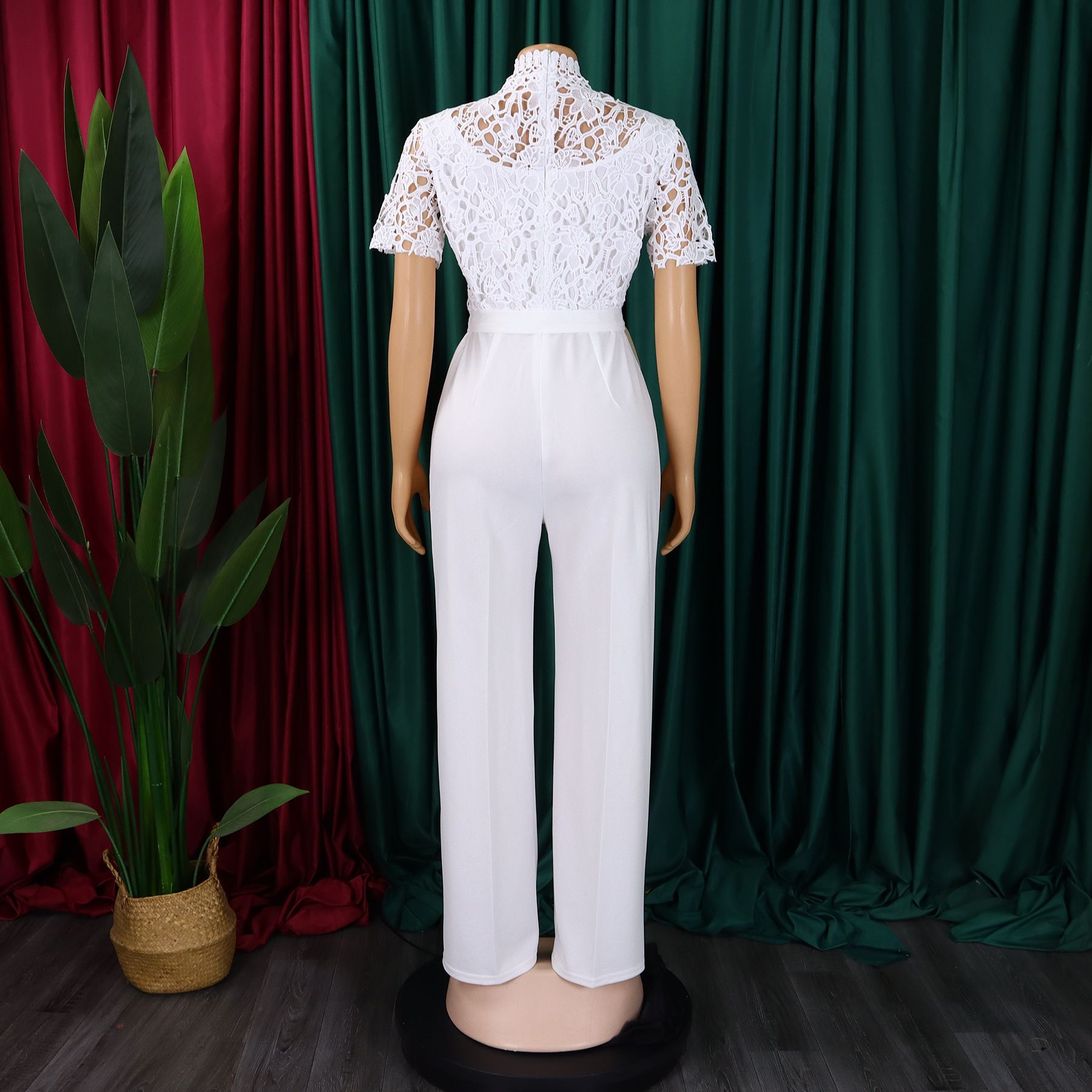 Elegant Pleated Jumpsuits & Rompers for Woman V Neck Ruffles Sleeve Floor Length Luxury Female Birthday Party Overalls Outfits