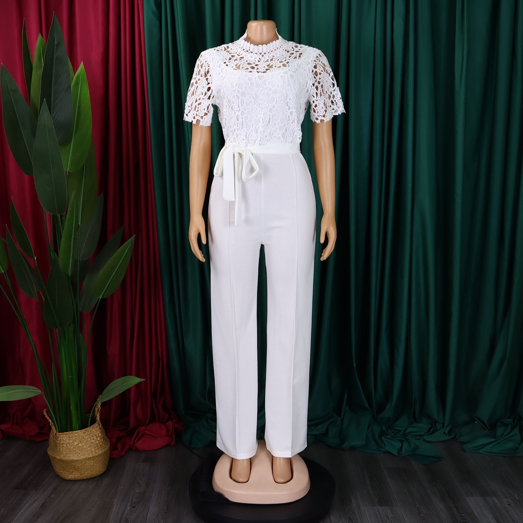 Elegant Pleated Jumpsuits & Rompers for Woman V Neck Ruffles Sleeve Floor Length Luxury Female Birthday Party Overalls Outfits