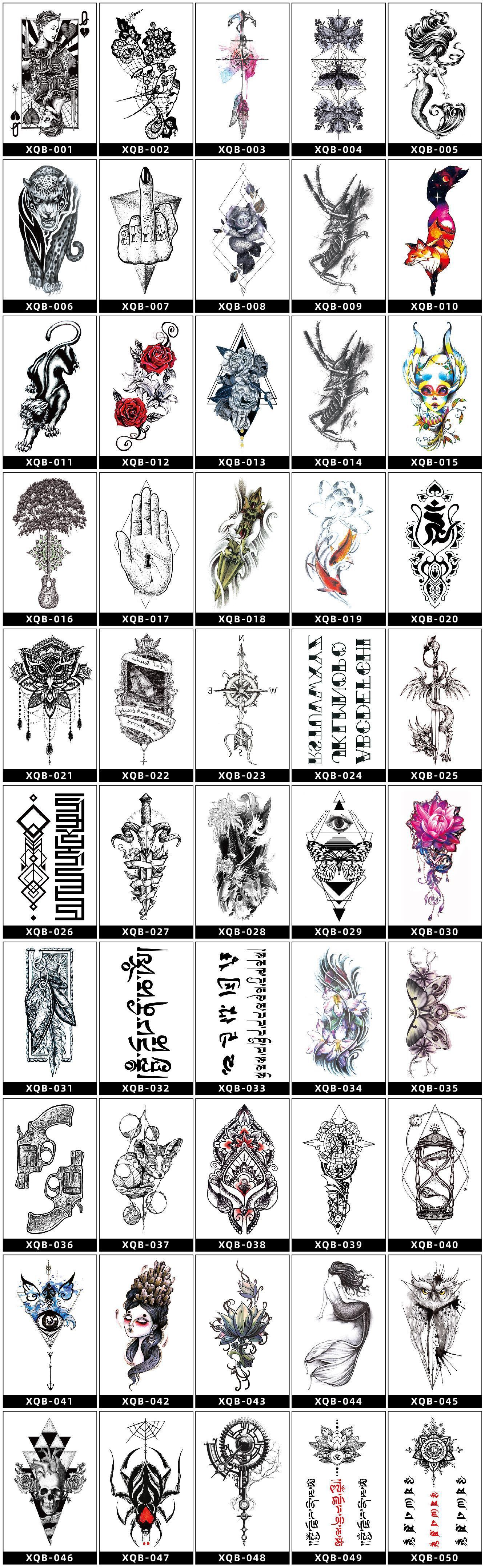 New Small Fresh Tattoo Stickers for Men, Women, Wolves, Animals, Flowers, Black and White Color Tattoo Stickers