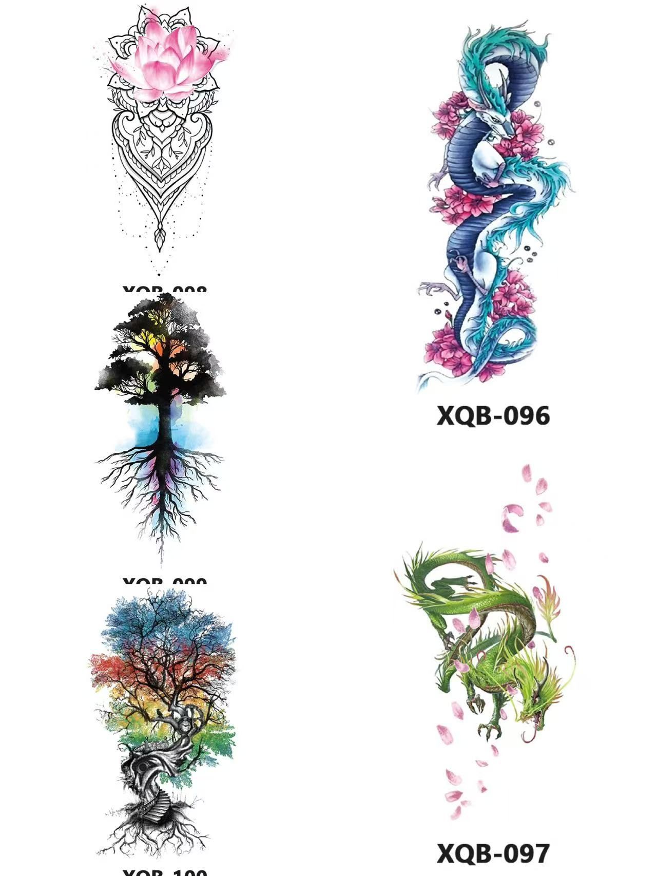 New Small Fresh Tattoo Stickers for Men, Women, Wolves, Animals, Flowers, Black and White Color Tattoo Stickers