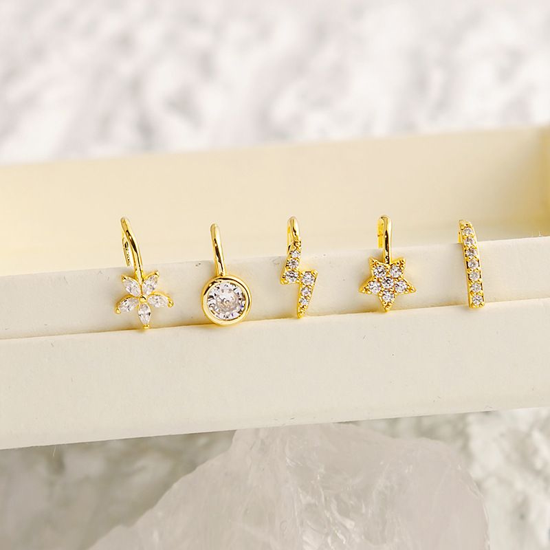 Stainless Steel Fake Nose Piercing Fake Nose Ring Diamond Butterfly Nose Studs Hole-less Nose Clip Piercing Jewelry for Woman