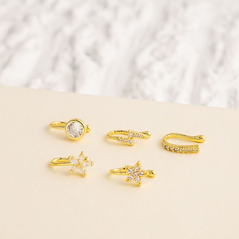 Stainless Steel Fake Nose Piercing Fake Nose Ring Diamond Butterfly Nose Studs Hole-less Nose Clip Piercing Jewelry for Woman