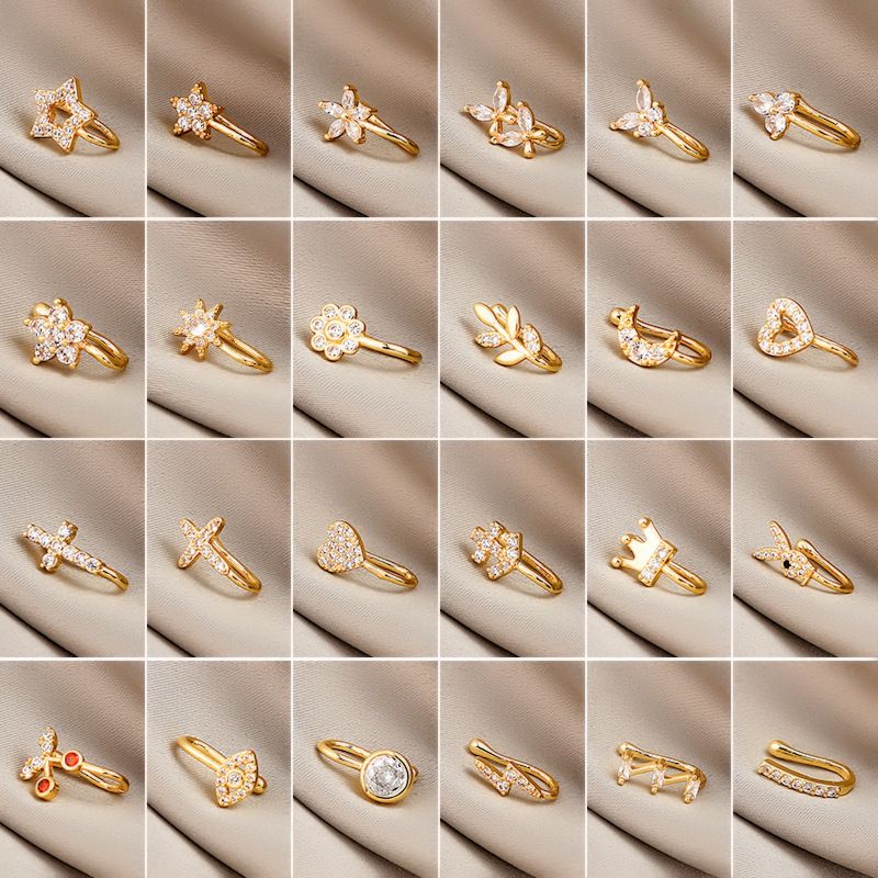 Stainless Steel Fake Nose Piercing Fake Nose Ring Diamond Butterfly Nose Studs Hole-less Nose Clip Piercing Jewelry for Woman