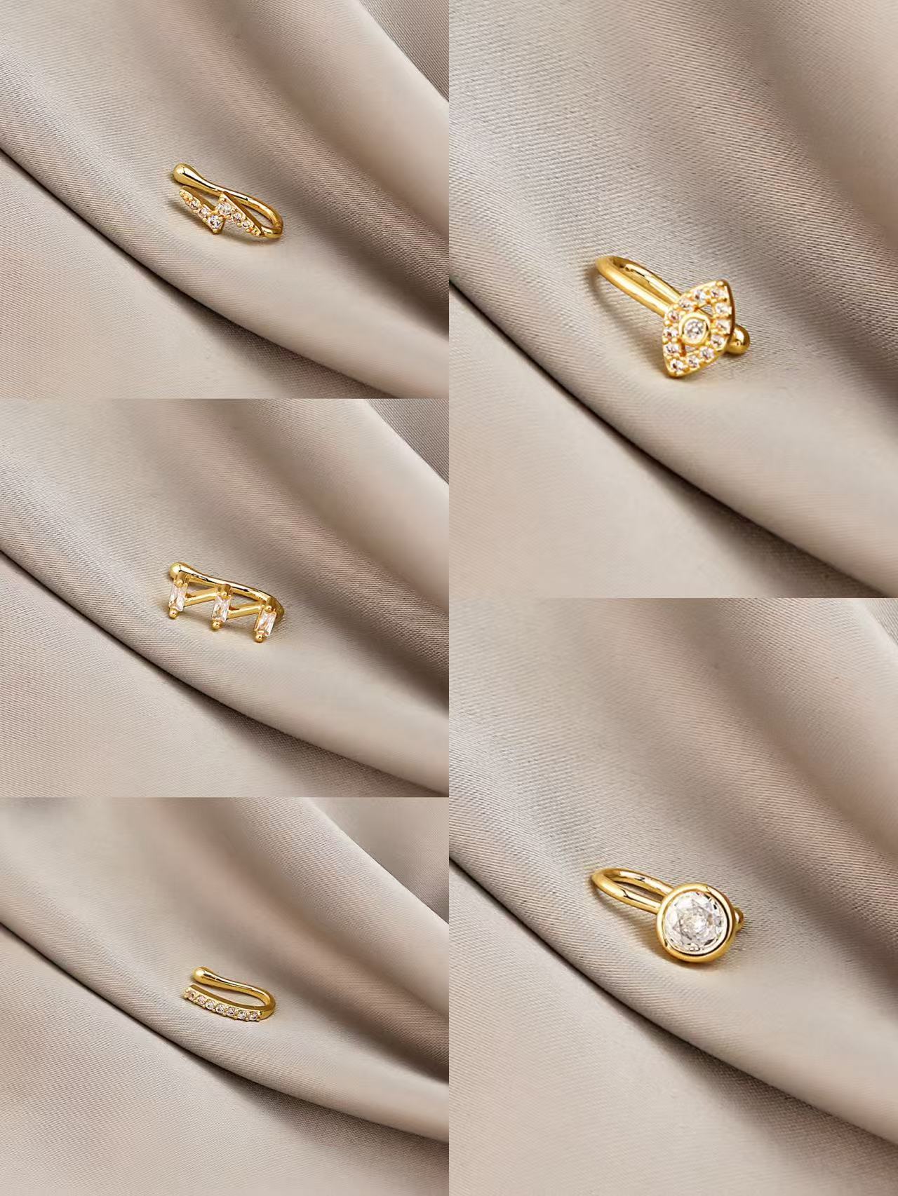 Stainless Steel Fake Nose Piercing Fake Nose Ring Diamond Butterfly Nose Studs Hole-less Nose Clip Piercing Jewelry for Woman