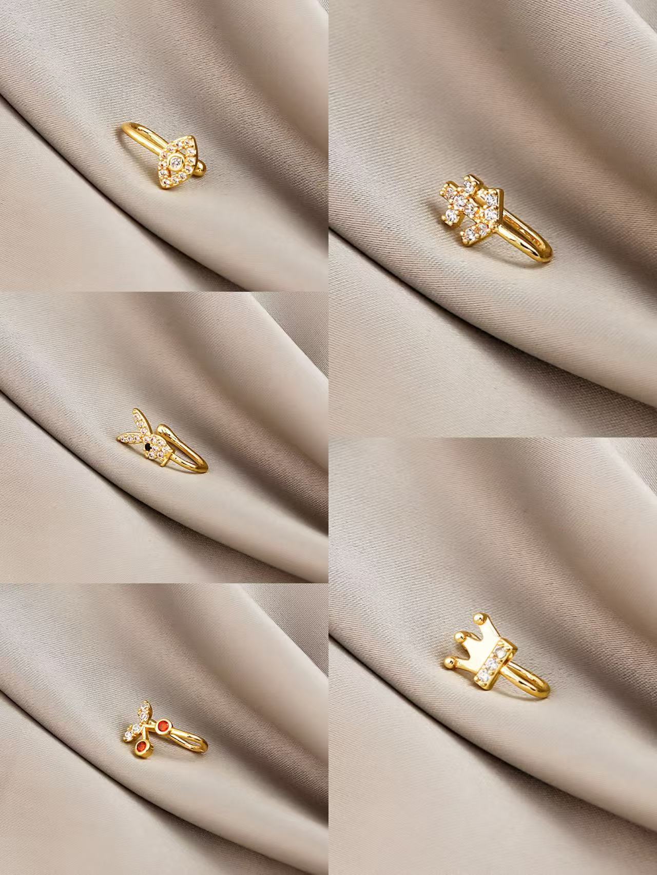 Stainless Steel Fake Nose Piercing Fake Nose Ring Diamond Butterfly Nose Studs Hole-less Nose Clip Piercing Jewelry for Woman