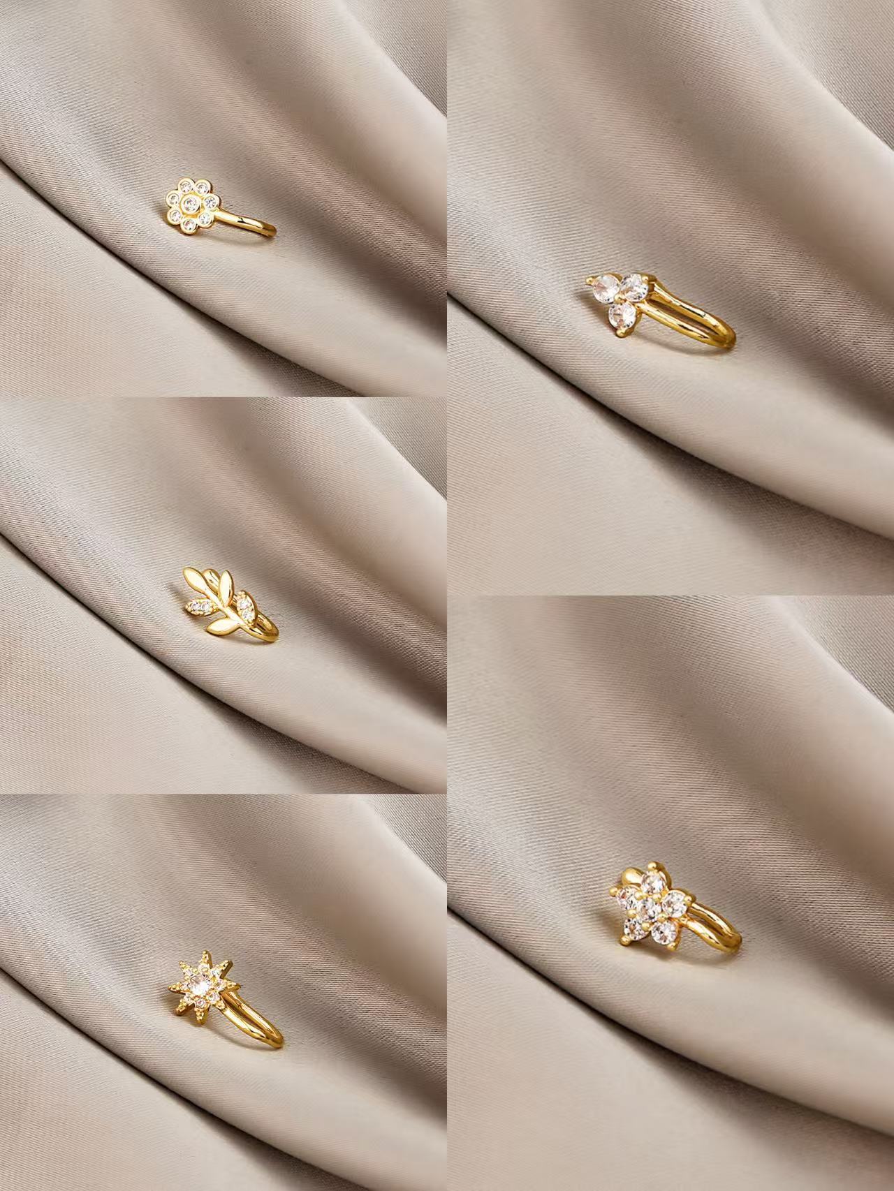 Stainless Steel Fake Nose Piercing Fake Nose Ring Diamond Butterfly Nose Studs Hole-less Nose Clip Piercing Jewelry for Woman