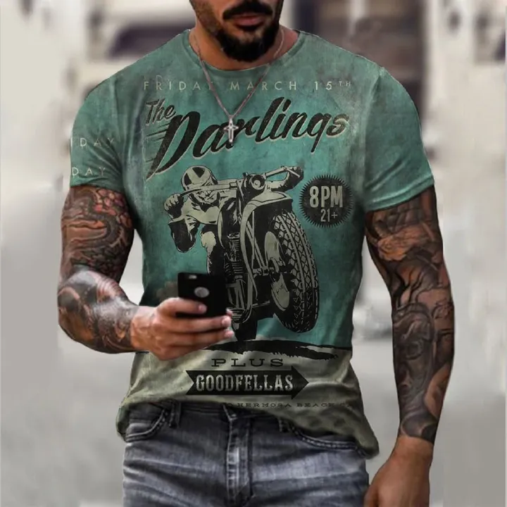 New Arrives Men's Tshirt Lemans Car Vintage Pattern T shirts Summer Oversized Casual Tees Mens Short Sleeve Tops Men Clothing