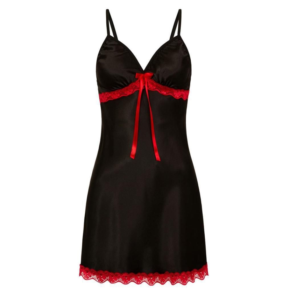 Women Pajamas Dress Sexy Lingerie Sleepwear Lace Camisole Nightgown Red Plus Size Sleepwear Nightgown Romantic Women Nightwear
