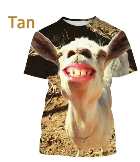 Summer Funny Animal Goat 3D Print T-Shirts Streetwear Men Fashion Harajuku Casual Oversized O-Neck T Shirt Tees Tops