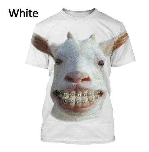 Summer Funny Animal Goat 3D Print T-Shirts Streetwear Men Fashion Harajuku Casual Oversized O-Neck T Shirt Tees Tops
