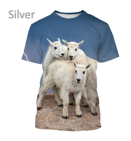 Summer Funny Animal Goat 3D Print T-Shirts Streetwear Men Fashion Harajuku Casual Oversized O-Neck T Shirt Tees Tops