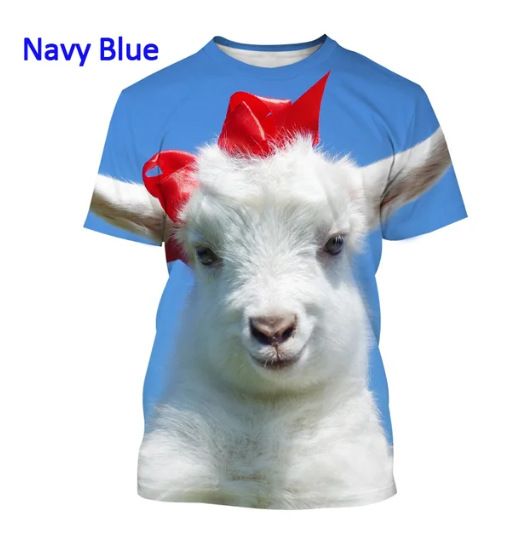 Summer Funny Animal Goat 3D Print T-Shirts Streetwear Men Fashion Harajuku Casual Oversized O-Neck T Shirt Tees Tops