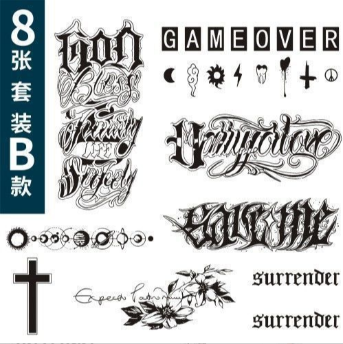 Waterproof temporary tattoo stickers flowers, big hands, folded cross, honest neck flash tattoo fake tattoo suitable for women and men