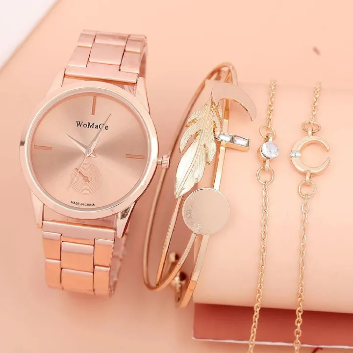 Women Watch Set Luxury Silver Dress Quartz Watch Bracelet Ladies Sports Wrist Watch Clock Gift Woman
