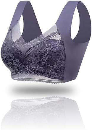 FallSweet Seamless Ice Silk Push Up Bra for Women Wireless Lace Bralette Plus Size Brassiere Summer Comfort Underwear Lingerie