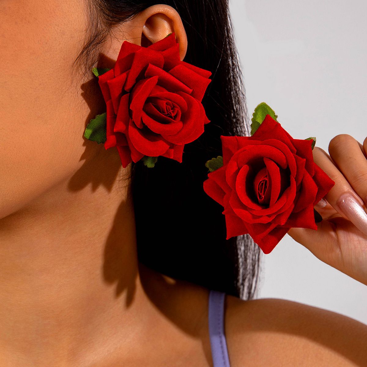Bohemian Women Long tassel Earrings Simulation Rose Egg Flower Pendant Earrings Exquisite Party Jewelry Accessories