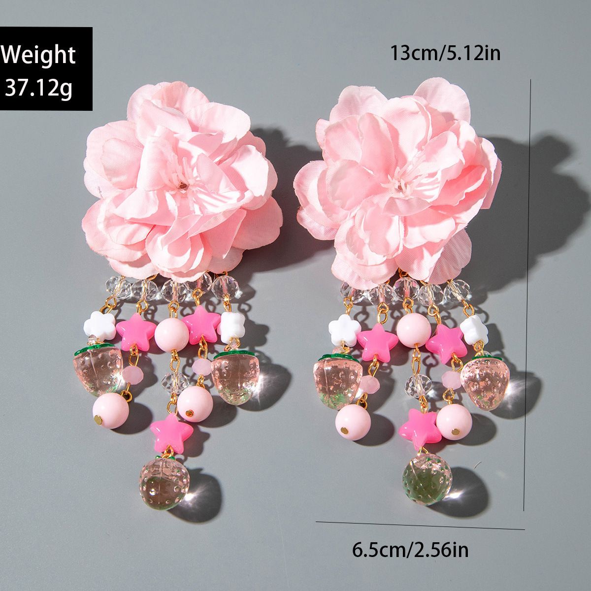 Bohemian Women Long tassel Earrings Simulation Rose Egg Flower Pendant Earrings Exquisite Party Jewelry Accessories