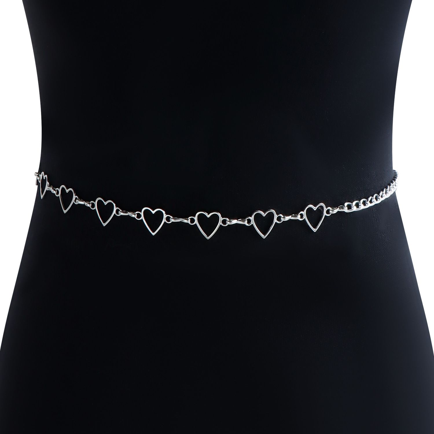 Cute Hollow Heart Waist Belly Chain for Women Summer Beach Sexy Simple Body Chain Vacation Jewelry Accessories Gift