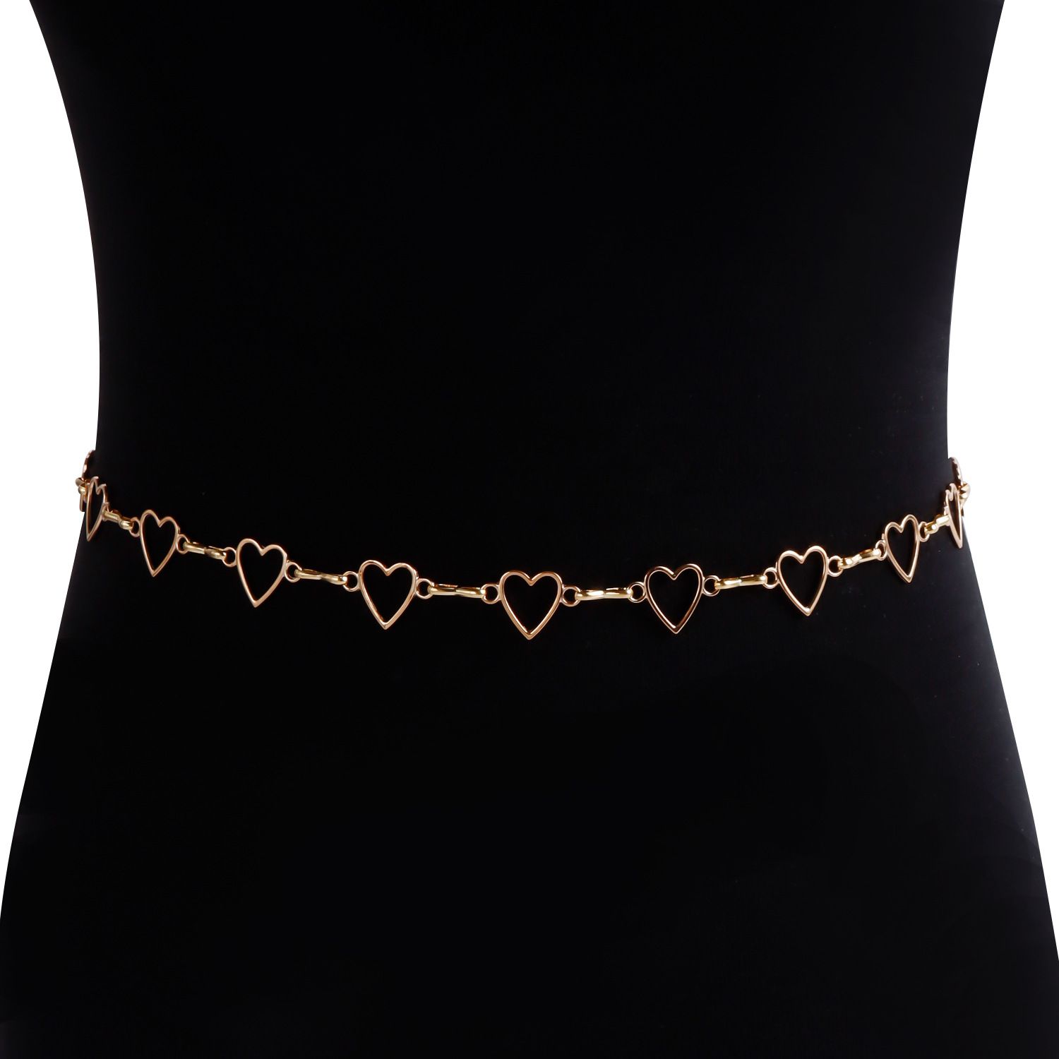 Cute Hollow Heart Waist Belly Chain for Women Summer Beach Sexy Simple Body Chain Vacation Jewelry Accessories Gift