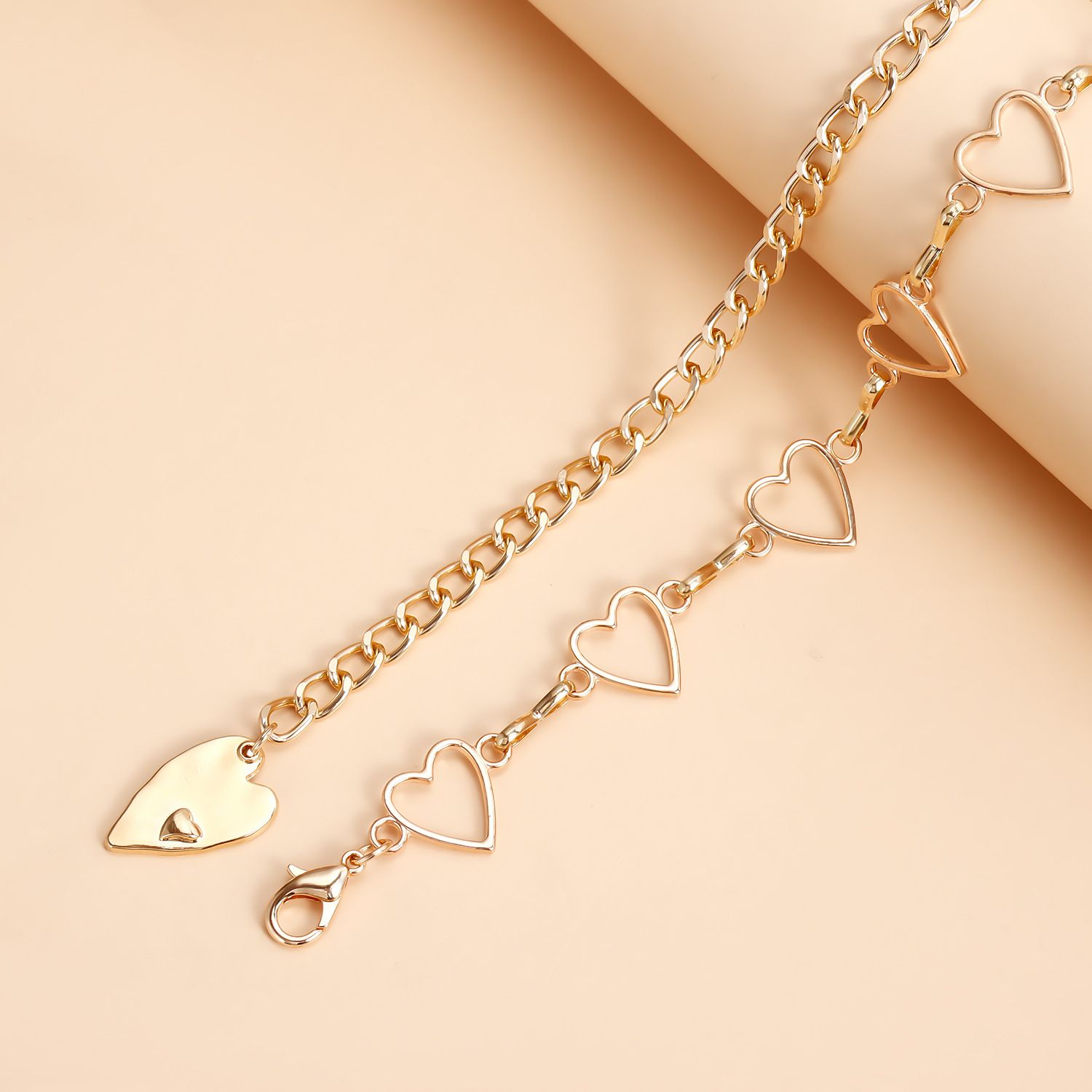Cute Hollow Heart Waist Belly Chain for Women Summer Beach Sexy Simple Body Chain Vacation Jewelry Accessories Gift