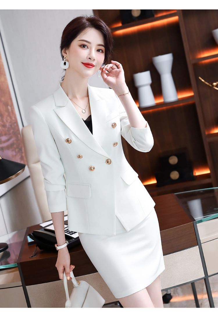High End Office Lady Suit White Collar Business Cloth Lady Formal Work Suit  Women Formal Dress
