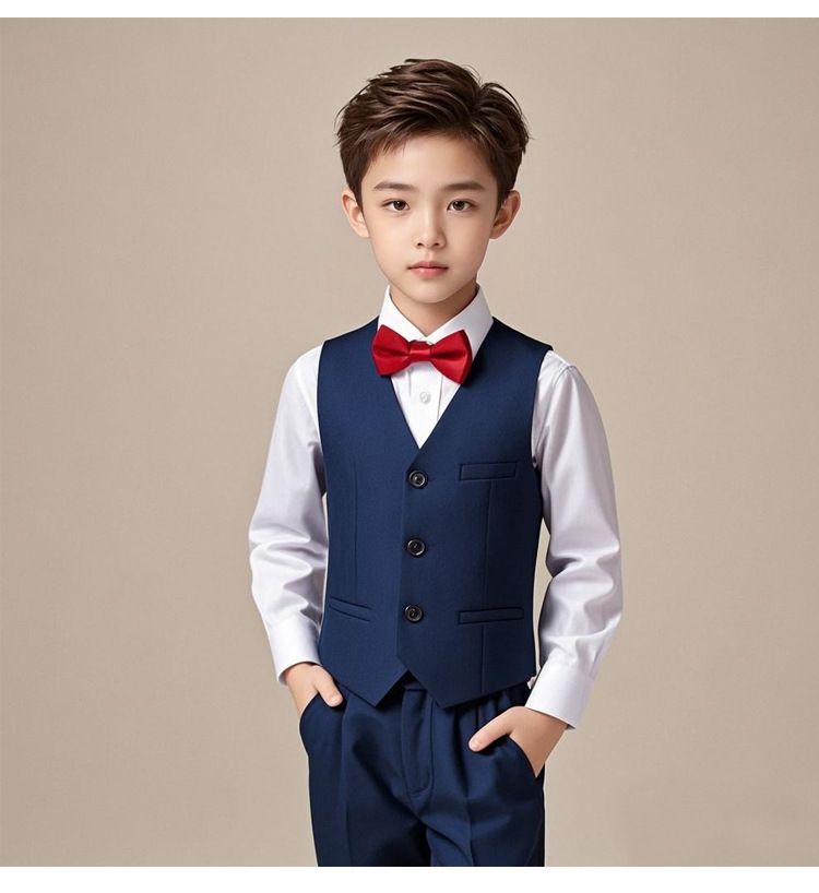 Boys' Suit Set English-Style Children's Suit Jacket Handsome Boy's Host Dress Piano Performance Attire