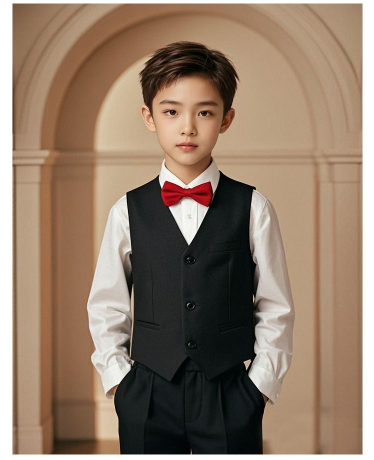 Boys' Suit Set English-Style Children's Suit Jacket Handsome Boy's Host Dress Piano Performance Attire
