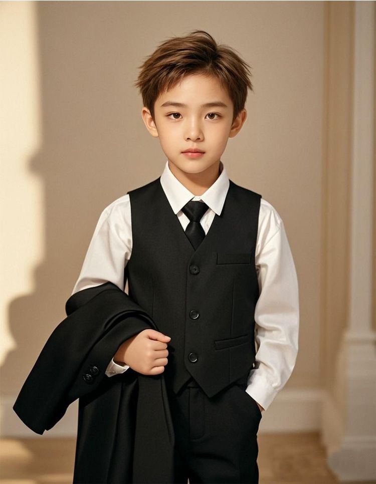 Boys' Suit Set English-Style Children's Suit Jacket Handsome Boy's Host Dress Piano Performance Attire