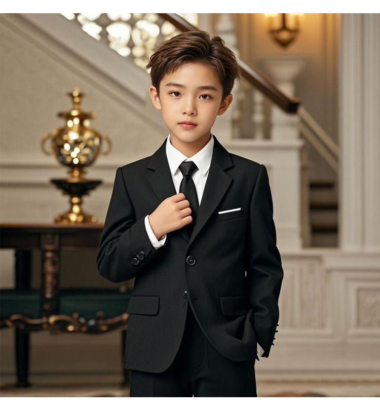 Boys' Suit Set English-Style Children's Suit Jacket Handsome Boy's Host Dress Piano Performance Attire