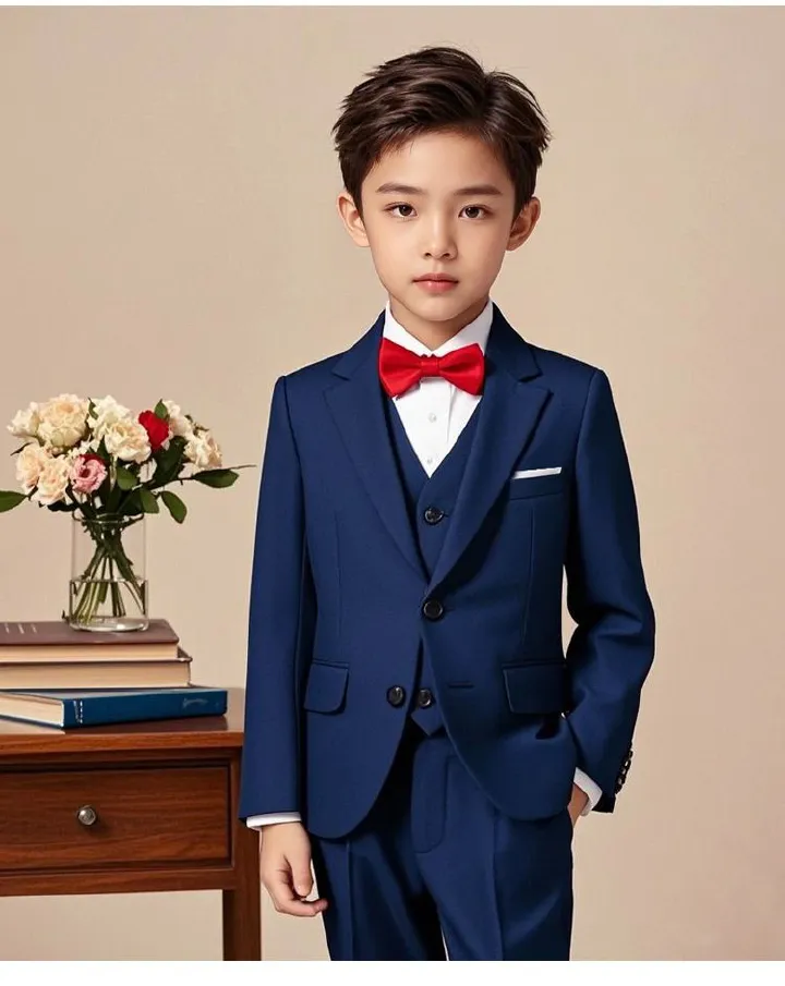 Boys' Suit Set English-Style Children's Suit Jacket Handsome Boy's Host Dress Piano Performance Attire