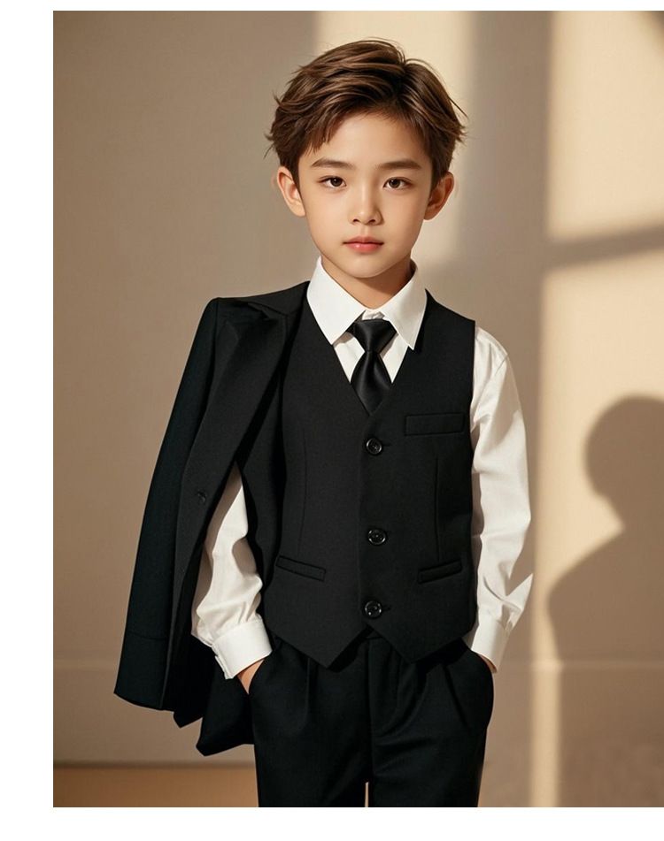 Boys' Suit Set English-Style Children's Suit Jacket Handsome Boy's Host Dress Piano Performance Attire