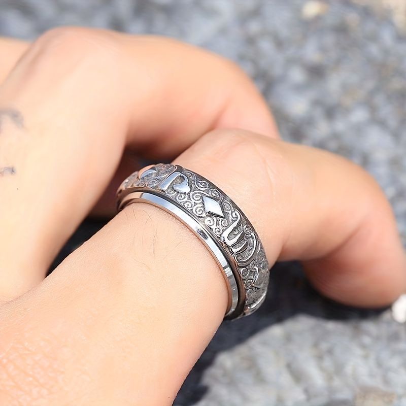 men ring spinner ring fashion design jewelry ring for men stainless steel spinning rings for men/women