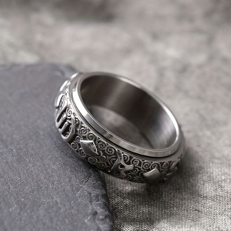 men ring spinner ring fashion design jewelry ring for men stainless steel spinning rings for men/women