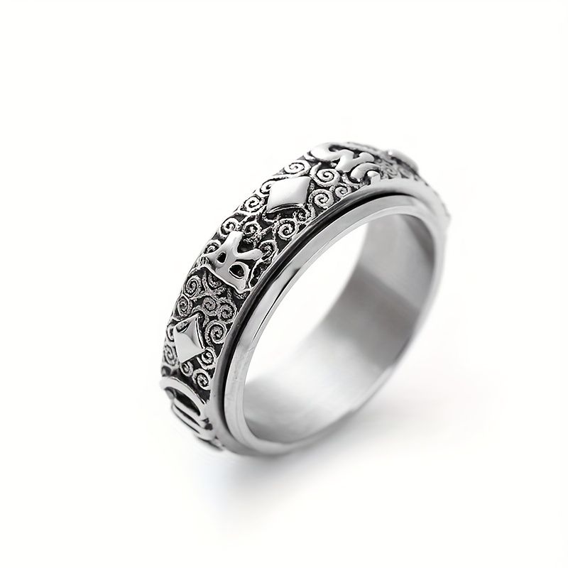 men ring spinner ring fashion design jewelry ring for men stainless steel spinning rings for men/women