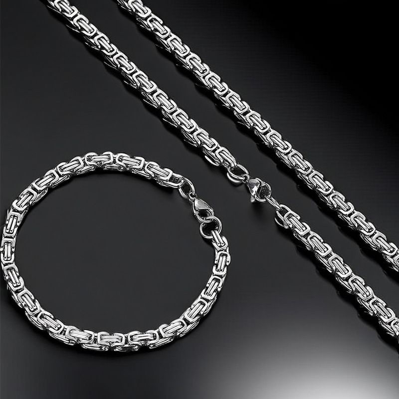 Aesthetic chain jewellry men/women necklace bracelet Byzantine Link Necklace for man woman rapper hip hop chain necklace stainless steel no fade necklace chain accessory jewelry for men/women/girl