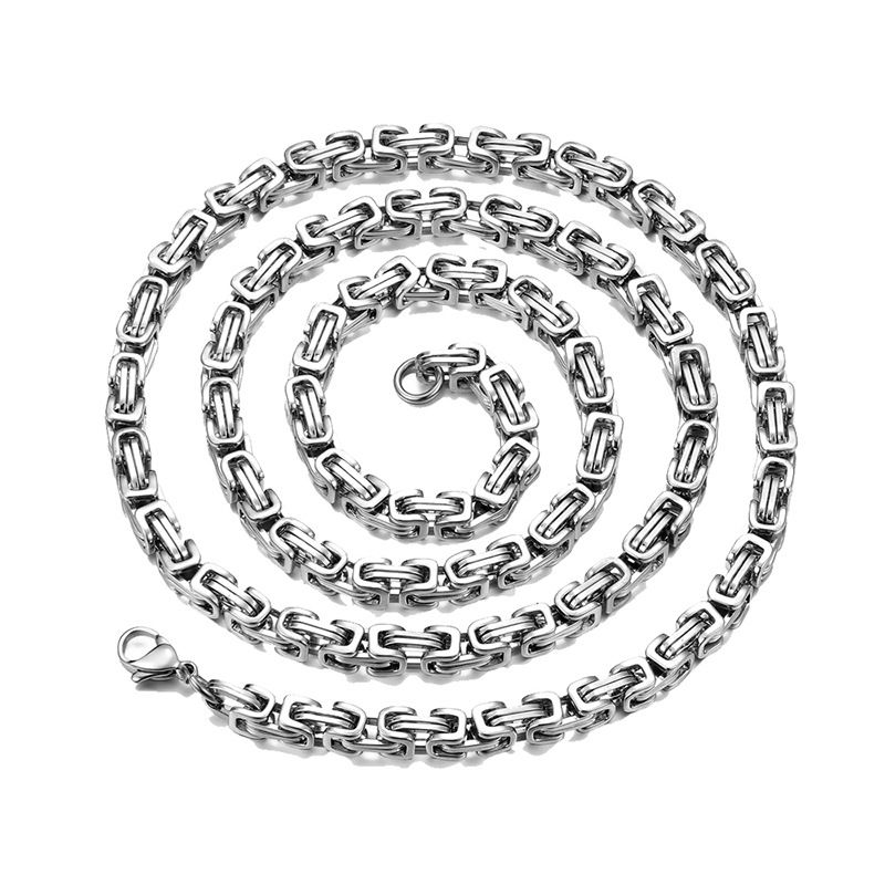 Aesthetic chain jewellry men/women necklace bracelet Byzantine Link Necklace for man woman rapper hip hop chain necklace stainless steel no fade necklace chain accessory jewelry for men/women/girl