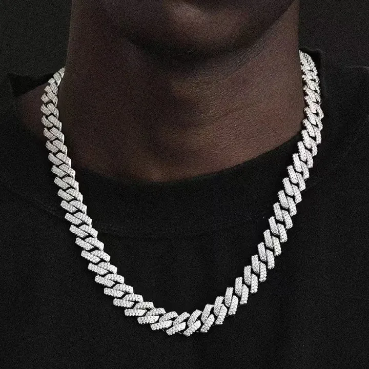 1pcs luxury chain jewellery miami cuban chain link necklace or bracelet rapper hip hop dangles men /women bling ice chains necklace men fashion jewelry  accessories gift for friend