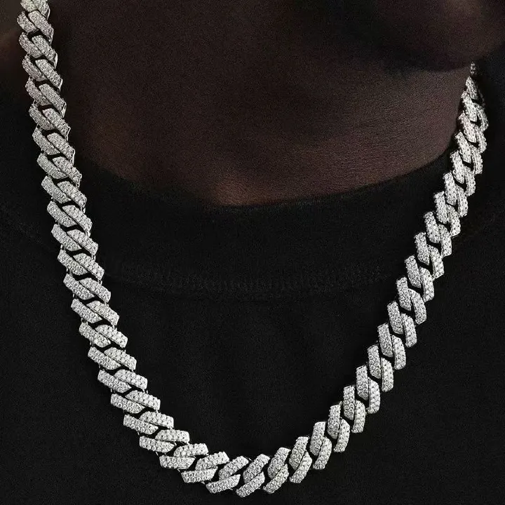1pcs luxury chain jewelry 14mm miami cuban chain link necklace or bracelet rapper hip hop dangles men /women bling ice chains necklace men fashion jewelry  accessories gift for friend