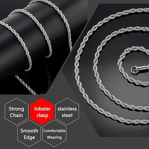 1pcs Men/women rope chain link necklace twist rope chain man woman jewelry accesoory  hip hop  rapper chain for him/her gift for him her