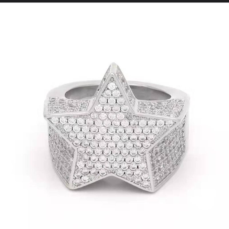 Rapper hip hop rings men/man,ice out bling bling ring for men, star shape ring for men body jewelry fashion accessories for men/women
