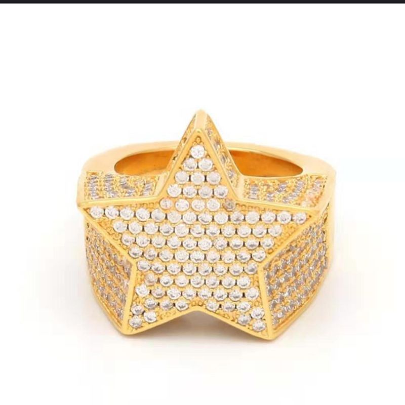 Rapper hip hop rings men/man,ice out bling bling ring for men, star shape ring for men body jewelry fashion accessories for men/women