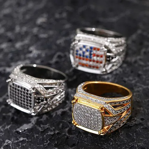 New arrival man/men rings diamond ice ring set jewelry for men/man iced out bling bling rapper hip hop ring gift for men