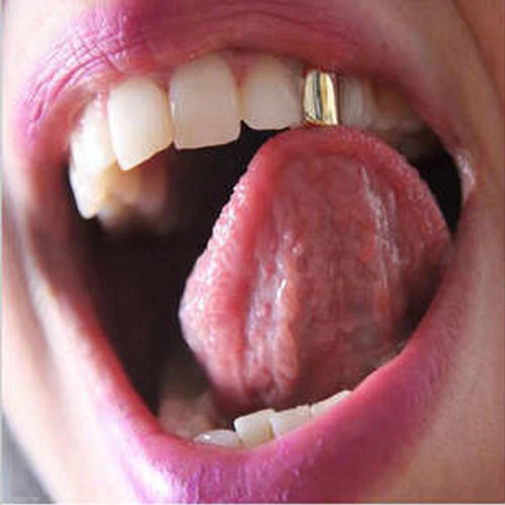 18K Gold plated hip hop grillz tooth Mouth top tooth Single Grill Cap for Teeth Mouth Party Accessory jewelry Teeth Grills for party costume