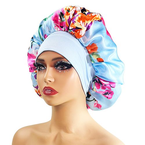 Satin sleep cap sleeping bonnet hair hat headwear scarf silk hair wrap night wear hats headscarf caps silk hair caps shower cap for women long braid with comfort adjustable band women girl gift