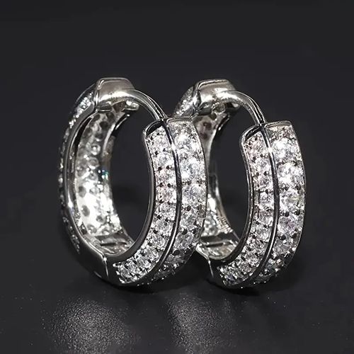 ice out earrings man hip hop rapper earrings jewelry accessories man/women bling bling hoop earrings for men/women gift for him/her