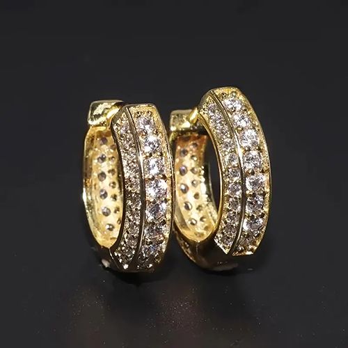ice out earrings man hip hop rapper earrings jewelry accessories man/women bling bling hoop earrings for men/women gift for him/her