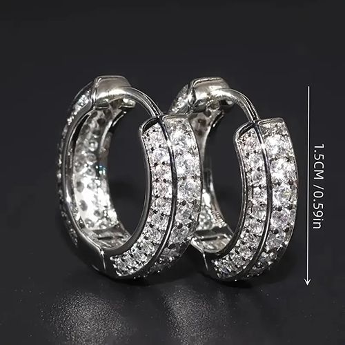 ice out earrings man hip hop rapper earrings jewelry accessories man/women bling bling hoop earrings for men/women gift for him/her